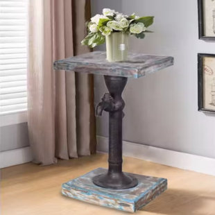 DESIGNE GALLERIE Handmade 30" Rectangular Solid Wood Pedestal Plant Stand, 20x20x39