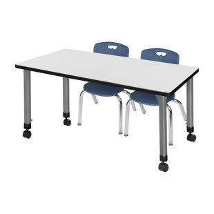 REGENCY Romig Kee Adjustable Height Rectangle 2-Student Activity Table & Chair Set