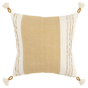 RIZZY HOME Tassels Cotton Throw Pillow