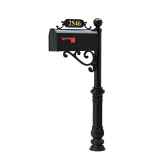 ADDRESSES OF DISTINCTION Personalized Mailbox with Post and Number Plate