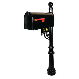 ADDRESSES OF DISTINCTION Personalized Mailbox with Post and Number Plate