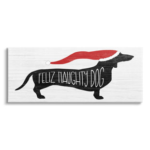 STUPELL INDUSTRIES " Funny Feliz Naughty Dog Dachshund " by Lil' Rue