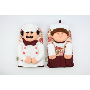 SBAI SBAI Novelty Pair Oven Gloves 100% Cotton Mitt Padded Lovely Couple Chef