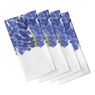E BY DESIGN Polyester Floral Square Napkin (Set of 4)