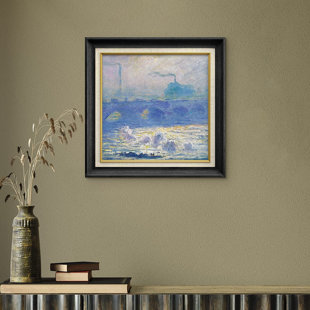 SIGNLEADER Waterloo Bridge, Sunlight Effect Framed On Canvas by Claude Monet Print