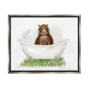 STUPELL INDUSTRIES " Bear In Tub Bathroom Animal " by Ziwei Li