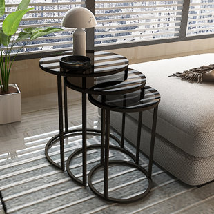 EBERN DESIGNS Leyi 3 Piece Nest of Tables