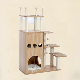 SCHNAPPI 51" Wooden Luxury Cat Tree