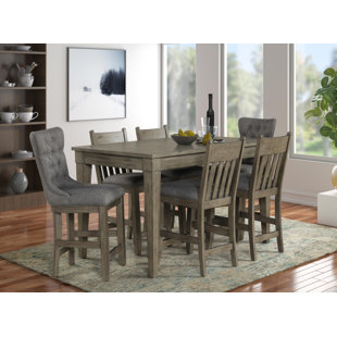 ROSALIND WHEELER Crestwood 7 PC Counter Height Dining W/ 4 Stools and 2 Host Stools