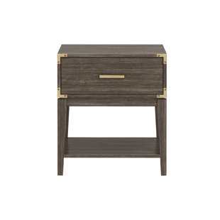 MILLWOOD PINES Aasir 1 - Drawer Solid Wood Nightstand