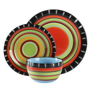 Gibson Elite Feliz Mesa 12 Piece Hand Painted Dinnerware Set
