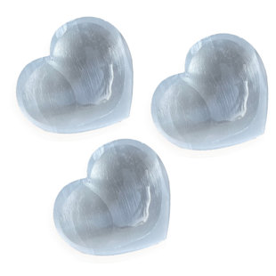 Northlandz Selenite Crystal Heart Stone, Healing & Calming Effects-high Energy Selenite Stone -3 Pack (Set of 3)