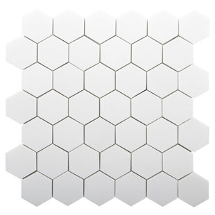 TILEVILLE Thassos Premium 2" x 2" Marble Natural Stone Honeycomb Mosaic Sheet Wall & Floor Tile
