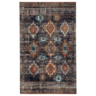 CORRIGAN STUDIO® Sacoya Southwestern Blue/Orange/Yellow Indoor / Outdoor Area Rug