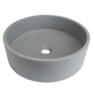 Staykiwi 15.35'' Cement Gray Concrete Circular Vessel Bathroom Sink