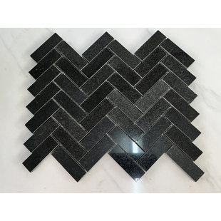 TILEVILLE 1" x 3" Granite Natural Stone Herringbone Mosaic Sheet Wall & Floor Tile