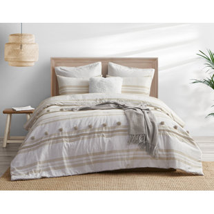 BECO HOME Cotton Striped Comforter Set (Set of 3)