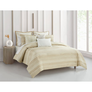 BECO HOME Golden Stripe Striped Comforter Set (Set of 10)