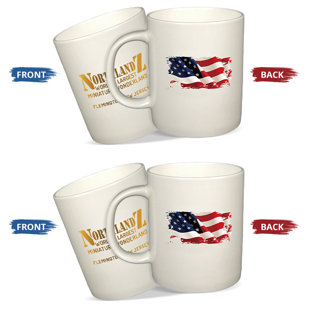 NORTHLANDZ Coffee Mug, Ceramic Cup - White (Set of 2)