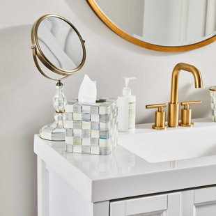 MACKENZIE-CHILDS Sterling Check® Boutique Tissue Box Cover