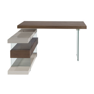 EBERN DESIGNS Eatmon Glass Base Executive Desk