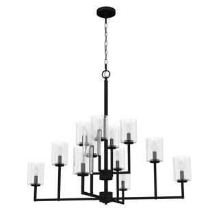 HUNTER FAN Kerrison 12 - Light Geometric Tiered Chandelier