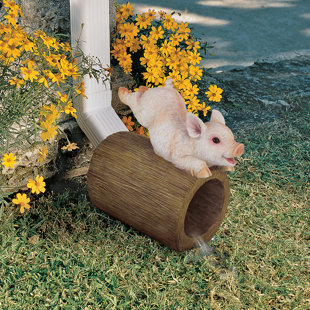 DESIGN TOSCANO Gutter Guardians Hog Wild Pouncing Pig Downspout Statue