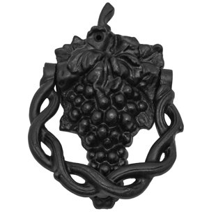 MYSTIC COLONIAL HARDWARE Sakega Black Cast Iron Grape Vine Door Knocker - Antique Vintage Period Door Knocker