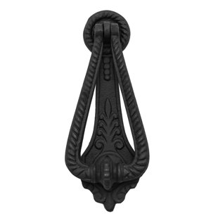 MYSTIC COLONIAL HARDWARE Sakega Black Cast Iron Georgian Twist Door Knocker Rust Resistant Heavy Duty Metal Front Door/Gate Knocker
