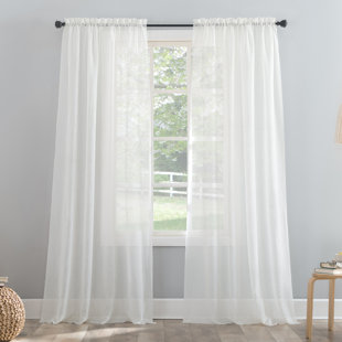 CHARLTON HOME® Maxon Crushed Sheer Voile Rod Pocket Curtain Panel