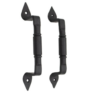 MYSTIC COLONIAL HARDWARE Barrel Hand Forged Length: 7 Inch Iron Pull Pair (Set of 2)