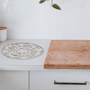 IH CASADÉCOR Ih Casadecor Floral Glass Round Trivet (Set of 2)