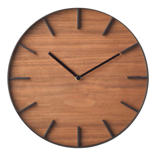 Rin Yamazaki Home Wall Clock, Modern Wood Home Decoration, Steel + Wood, Step Motion Second