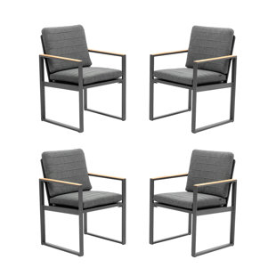 LEBENLIEBE Alexander Collection 4 Pieces Patio Dining Armchairs Outdoor Chairs with Cushion