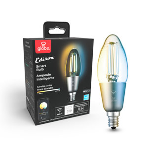 GLOBE ELECTRIC COMPANY Equivalent E12/Candelabra Dimmable LED Smart Bulb