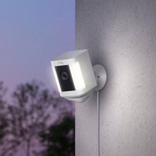 RING Smart LED Plug-in Outdoor Security Spotlight with Motion Sensor and Timer