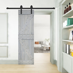 ISLIFE K Style Solid Wood Sliding Barn Door Without Hardware Kit (Door Slab Only) - Assembly Needed