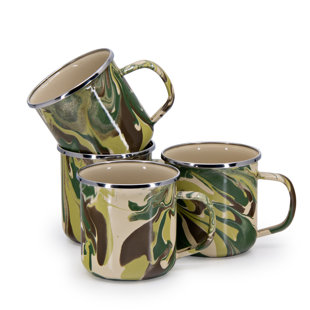 GOLDEN RABBIT Set of 4 Camouflage Adult Mugs (Set of 4)