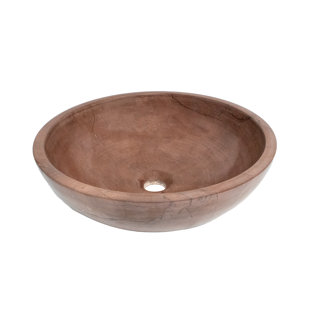 ONYX MARBLE DESIGNS Round Marble Stone Vessel Sink Smooth