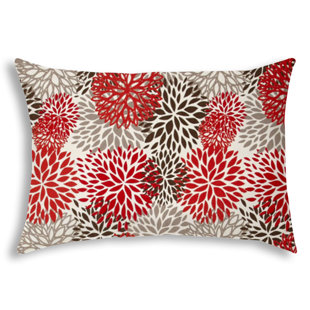 JOITA Bursting Blooms Geometric Indoor/Outdoor Reversible Throw Pillow