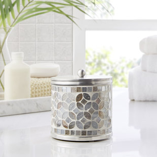 CROSCILL Seville Mosaic Glass Bathroom Storage Container