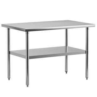 Babevy Stainless Steel 24'' W x 34'' H Adjustable Work Table