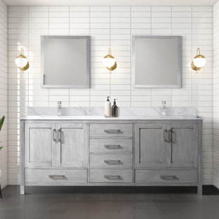 LEXORA Jacques 80'' Double Bathroom Vanity with Top with Mirror