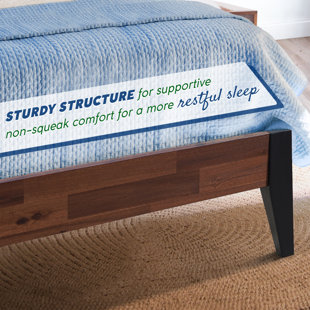 GEORGE OLIVER Jomar 2-Piece Bedroom Set Solid Wood Bed Frame with High Headboard and Nightstand