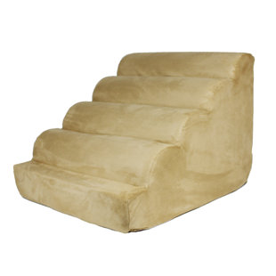 SNOOZER PET PRODUCTS Snoozer Orthopedic Microsuede Scalloped 4 Step Pet Stair Ramp Medium