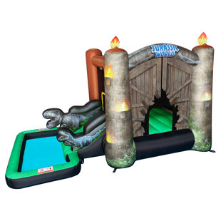 FUNORMOUS Jurassic World Bounce House Water Slide with Pool