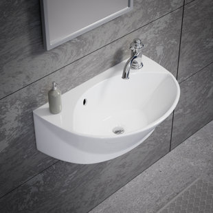 The Renovators Supply Inc. 10.5'' Reno-Gloss Vitreous China U-Shaped Bathroom Sink with Overflow