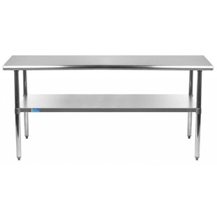 AMGOOD Stainless Steel Work Table with Undershelf. Metal Prep Table. NSF - Certified