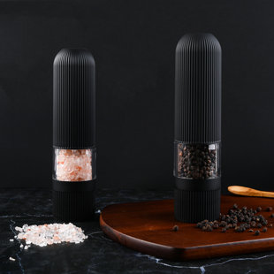 SC0GO Battery Operated Automatic Salt Pepper Grinder Set, Adjustable Coarseness (Set of 2)