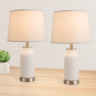SIMPOL HOME Modern Table Lamps,Transitional Table Lamp for Living Room, Contemporary Ceramic Table Lamp (Set of 2)